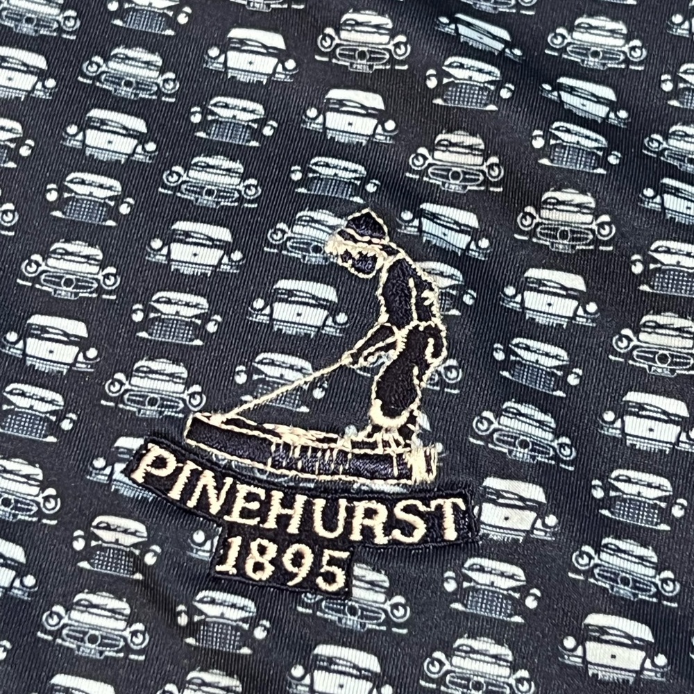 NWT XL Peter Millar Crown Crafted Pinehurst CC PGA US Open Car Pattern Navy Polo - Picture 3 of 8